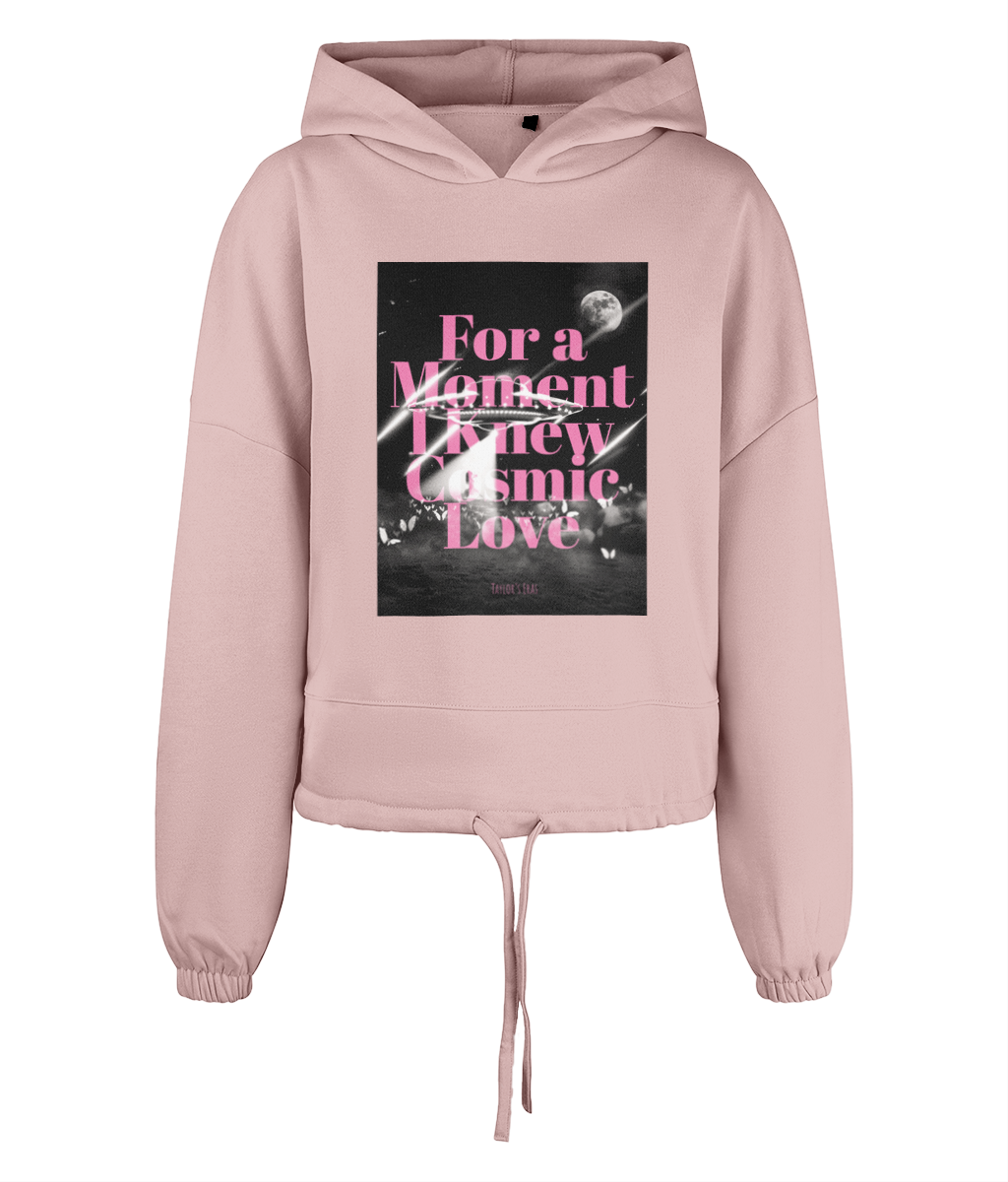 Taylor's Eras "For a Moment I Knew Cosmic Love" - Women's TriDri® Cropped Oversized Hoodie