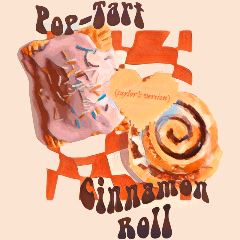 "Pop-Tart & Cinnamon Roll: Taylor's Version" - Women's TriDri® Cropped Oversized Hoodie