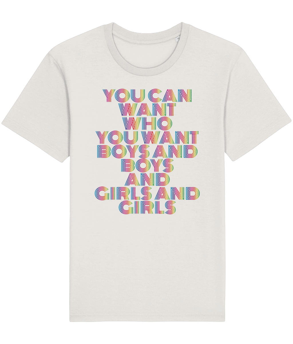 "You Can Want Who You Want" Pride Edition - Lightweight Unisex Organic Tee