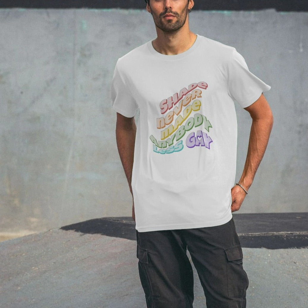 "Shade Never Made Anybody Less Gay" Pride Edition - Lightweight Unisex Organic Tee